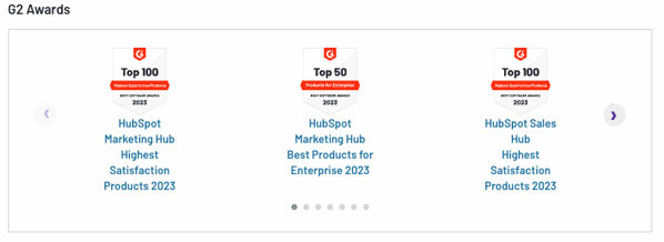 premios HubSpot G2